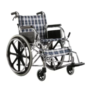 รถเข็นล้อ22นิ้ว สก๊อตฟ้าพับหลัง <br> C0303-22-FD-BS