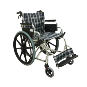 รถเข็นล้อ22นิ้ว สก๊อตฟ้า เปิดแขน  <br>C0303-22-FD-BS-2