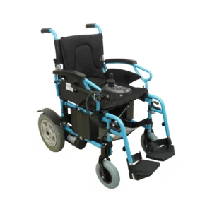 รถเข็นไฟฟ้า ชนิดพับได้เฟรมฟ้า/เงิน<br>YL0814